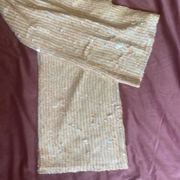 Disco sparkling pants serendipity xl peach n cream sparkling flare pants - Picture 3 of 4